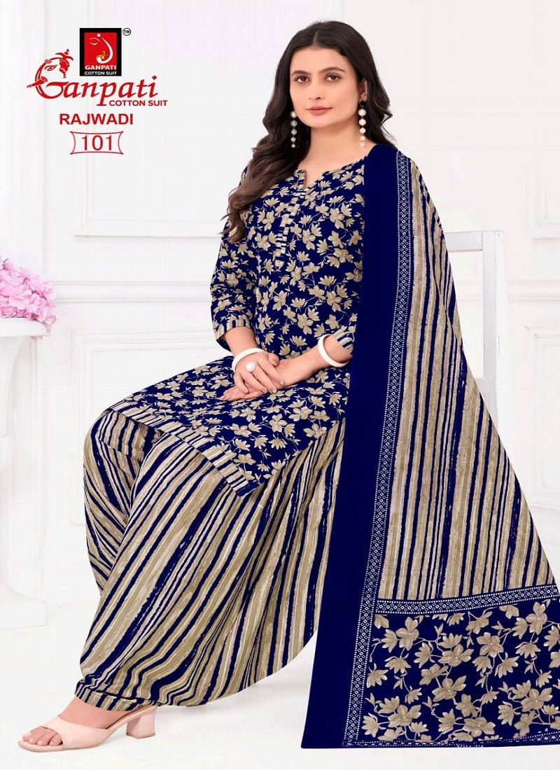 Rajwadi Vol 01 By Ganpati Heavy Cotton Printed Dress Material Exporters In India